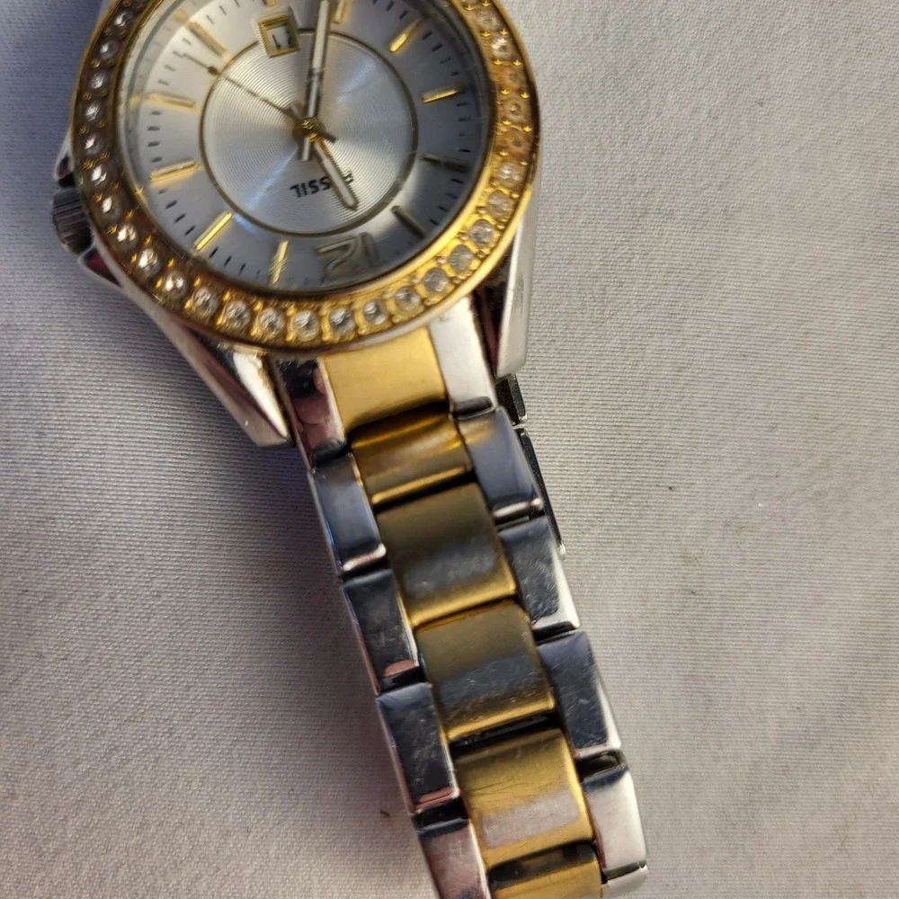 Fossil Gold/Silver Tone Women's Watch - Parts Untested